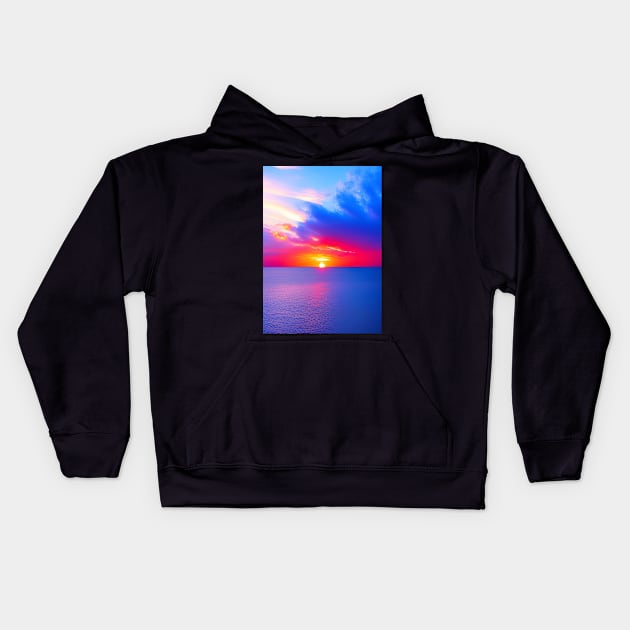 ARTISTIC CENTERPIECE OCEAN SUNSET Kids Hoodie by sailorsam1805